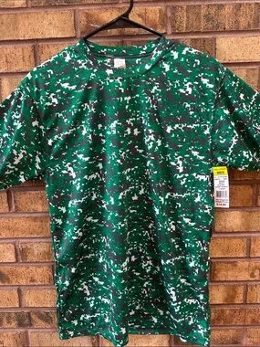 Holloway Green Black White Digital Camo Short-Sleeve Tee